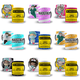 17 Artes para Caneca Linha de Frente Covid Arquivo em Jpge/Png