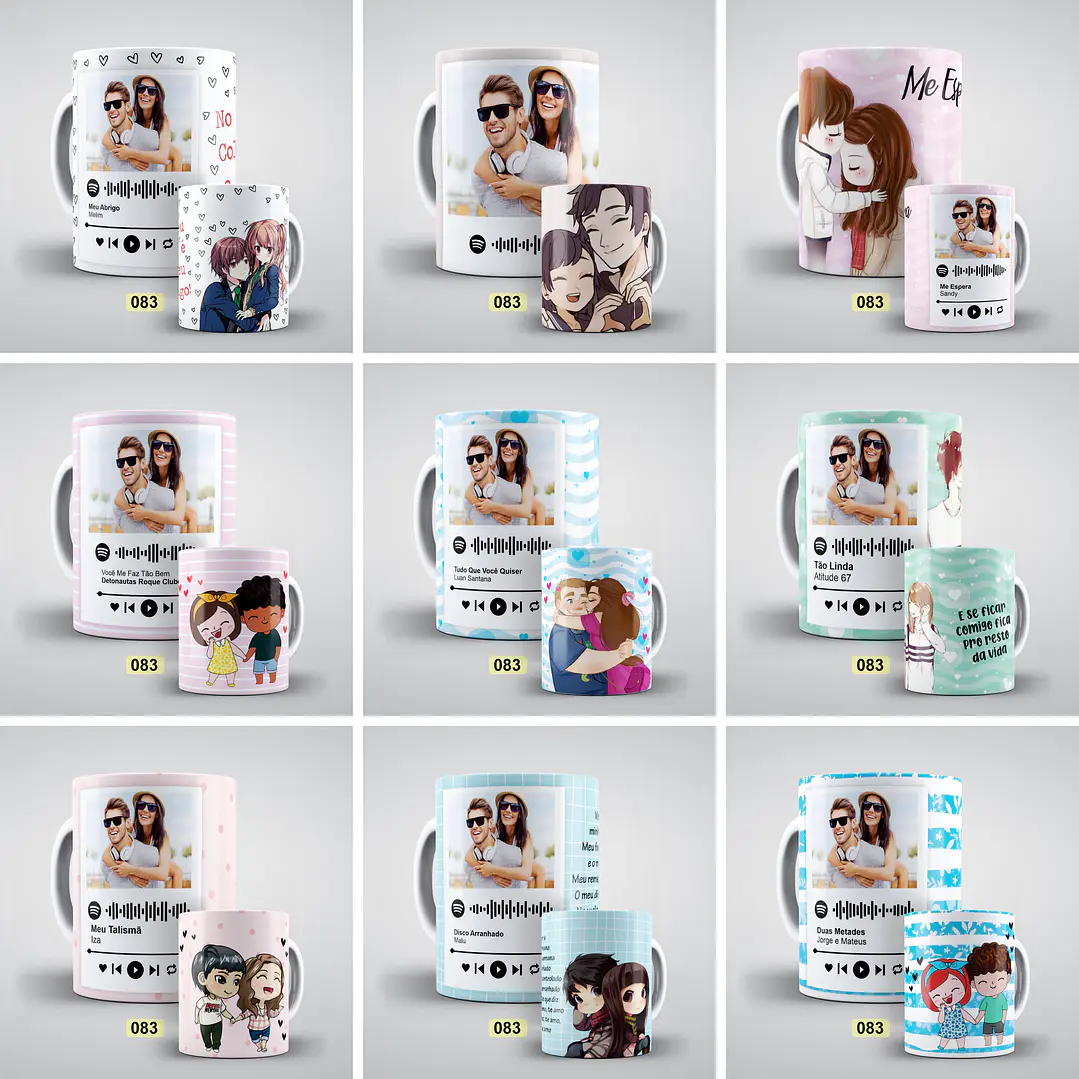 20 Artes para Caneca Namorados Spotify Arquivo em Jpge/Png 1