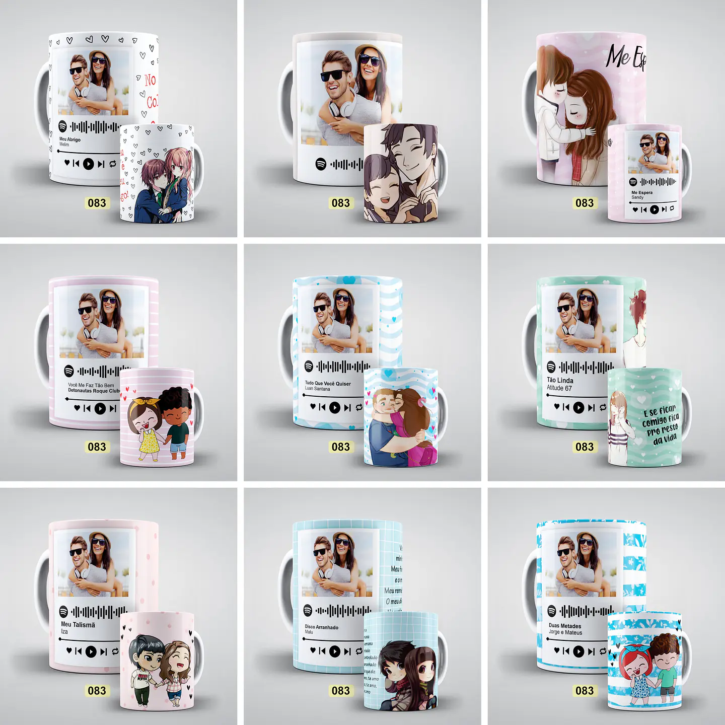 20 Artes para Caneca Namorados Spotify Arquivo em Jpge/Png 1