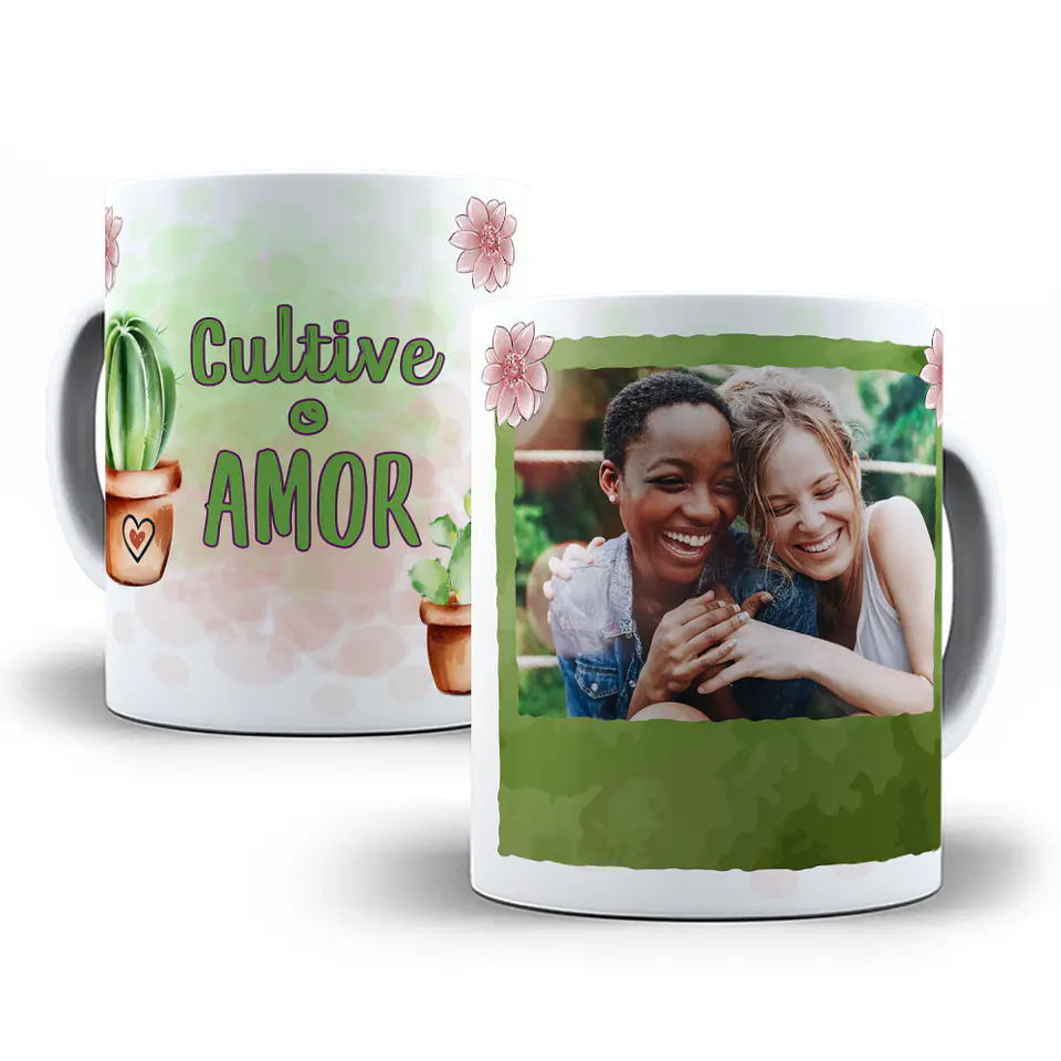 22 Artes Caneca Cactos e Flores Editável em Photoshop 3
