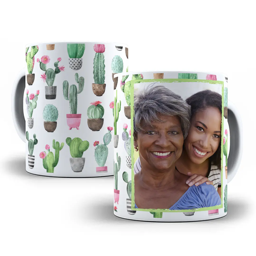 22 Artes Caneca Cactos e Flores Editável em Photoshop 4