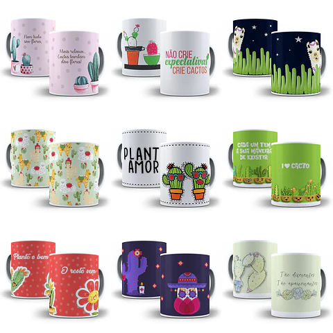 25 Artes para Caneca Cacots Editável em Corel Draw