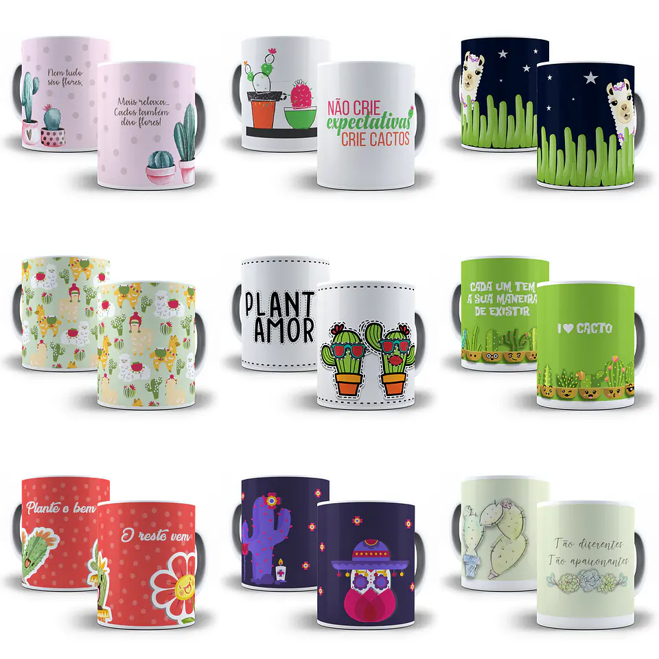 25 Artes para Caneca Cacots Editável em Corel Draw 1