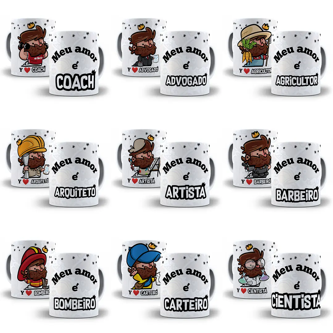28 Artes para Caneca Profissão Meu Amor É Arquivo em Jpge/Png 1