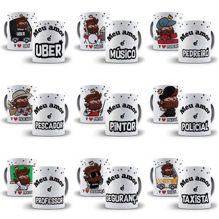 28 Artes para Caneca Profissão Meu Amor É Arquivo em Jpge/Png 3