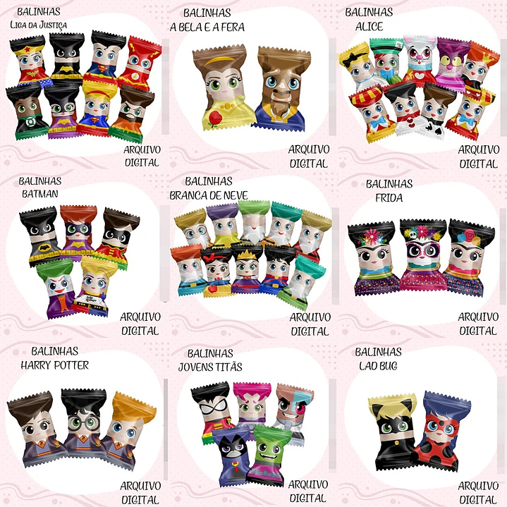 100 Artes para Balinhas Arquivo em Pdf/Png 1