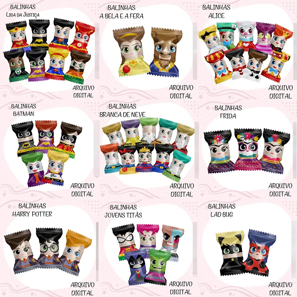 100 Artes para Balinhas Arquivo em Pdf/Png 1