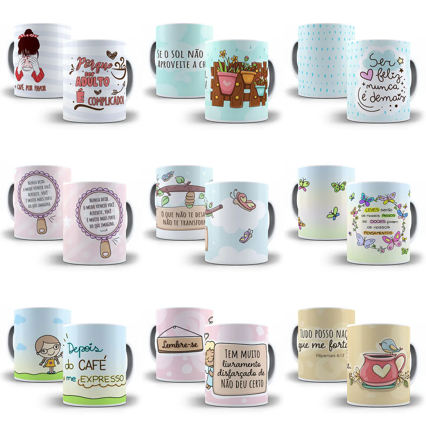 140 Artes para Caneca Temas Variados Sublimação Arquivo em Jpge/Png 3