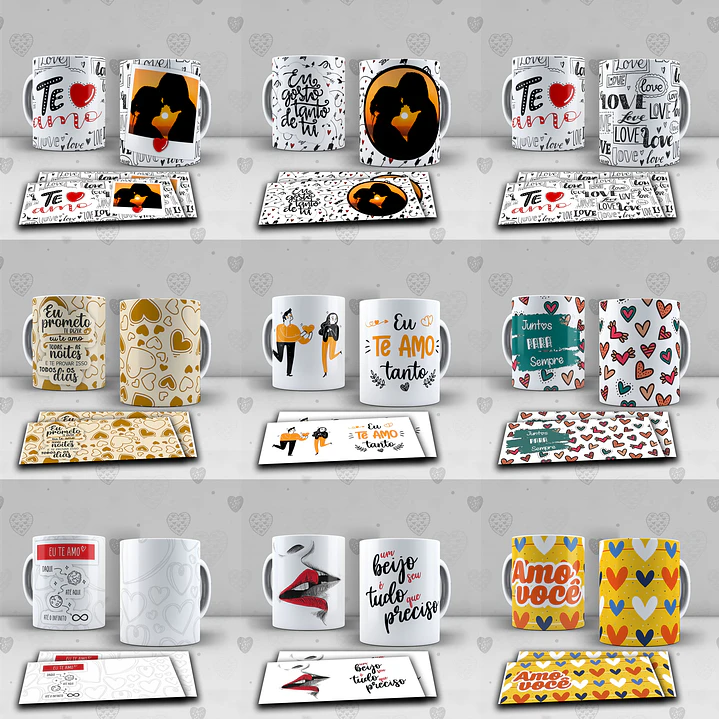 236 Artes para Dia dos Namorados Sublimação Editável em Corel Draw 7