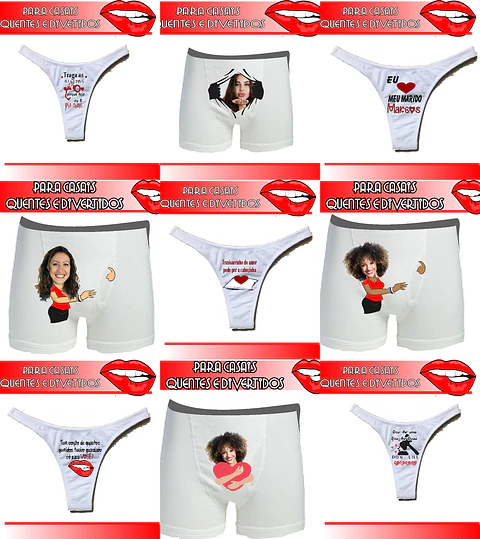 14 Artes para Calcinha Cueca Sublimação Namorados Editável em Corel Draw