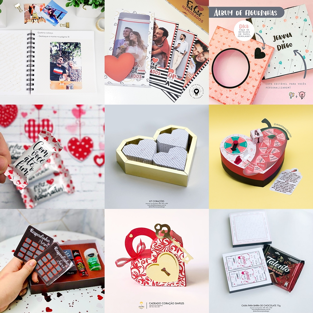 Pacote Artes Arquivos de Corte Dia dos Namorados Silhouette 4