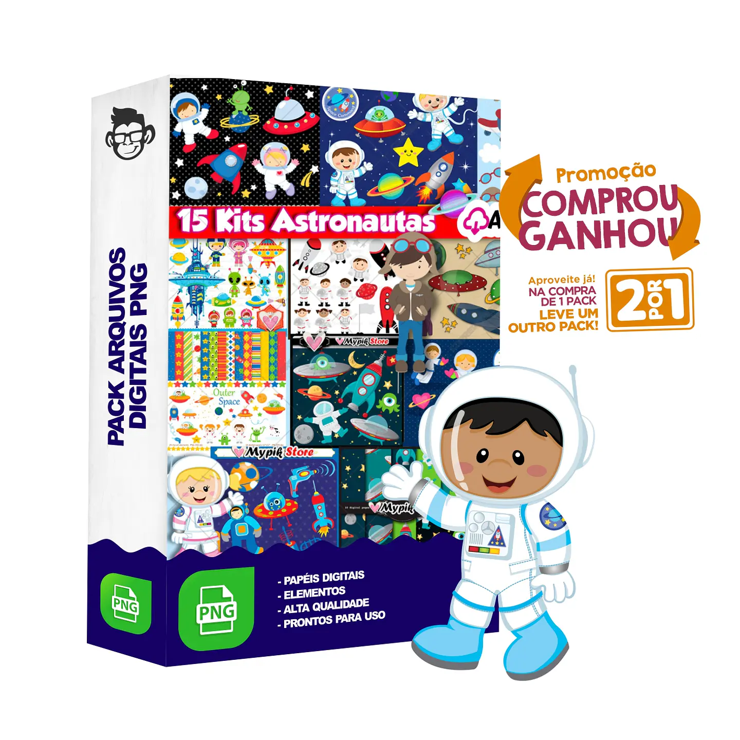 Kit Digital Astronauta sem fundo Png 1