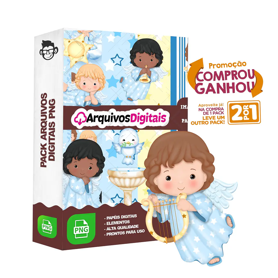 Kit Digital Batizado Menino sem fundo Png 1