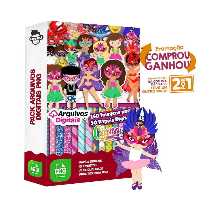 Kit Digital Carnaval sem fundo Png 1
