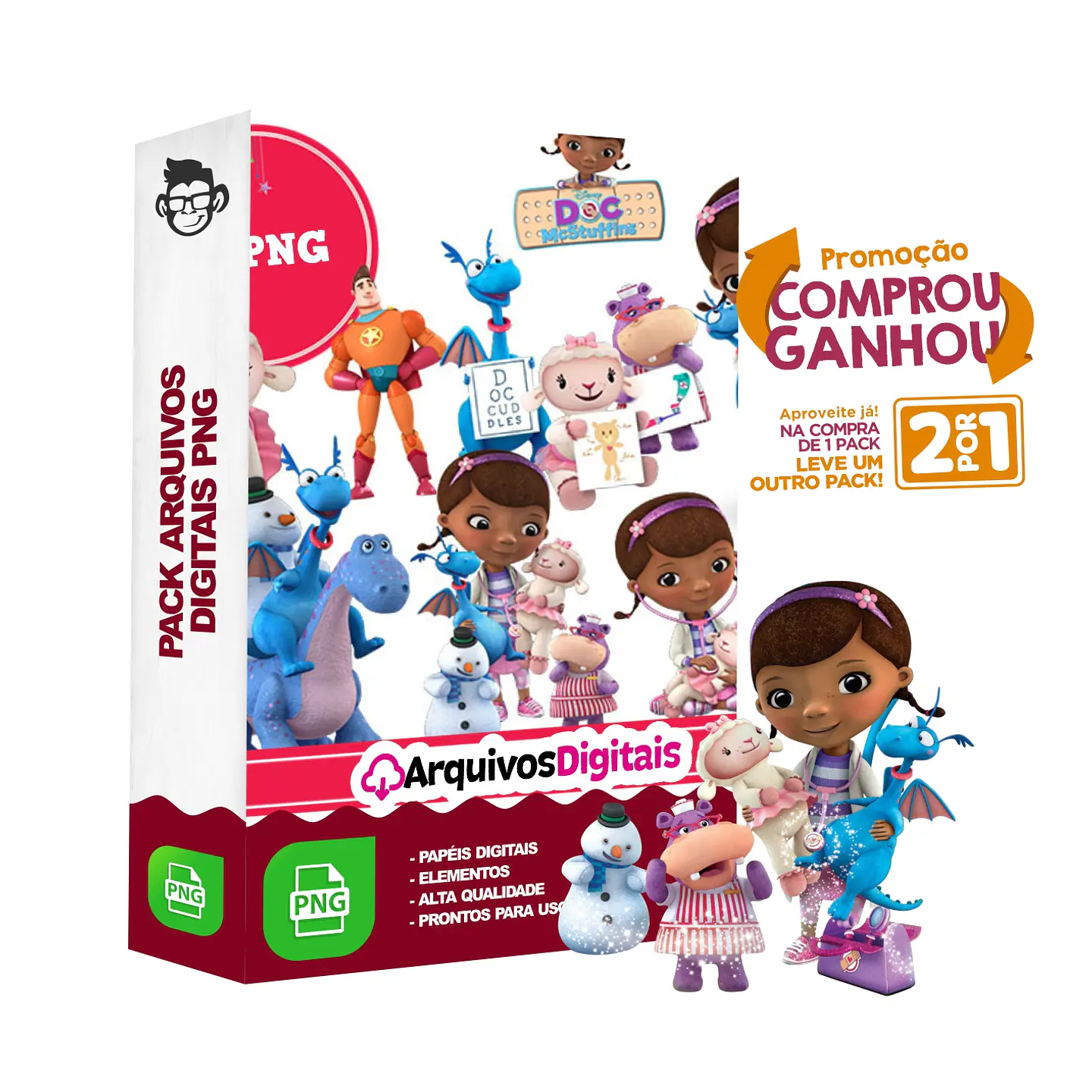 Kit Digital Doutora de Brinquedos sem fundo Png 1