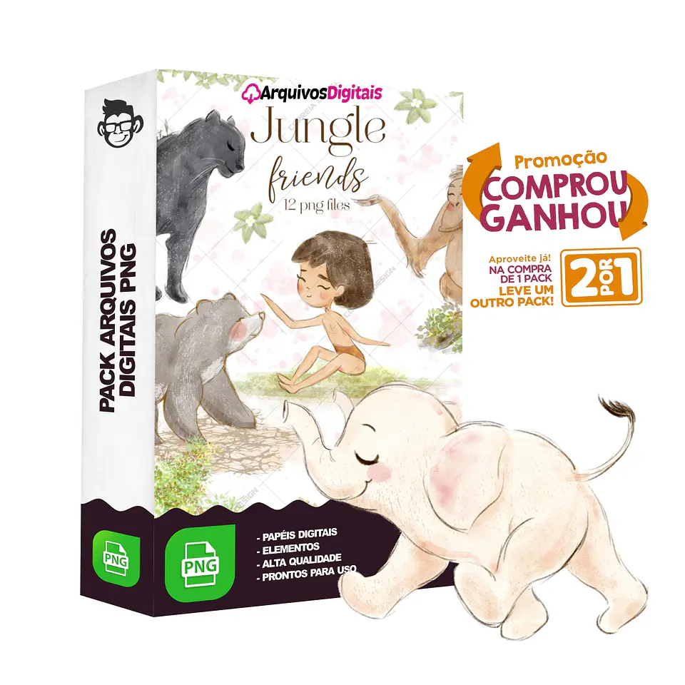 Kit Digital Menino Lobo sem fundo Png 1