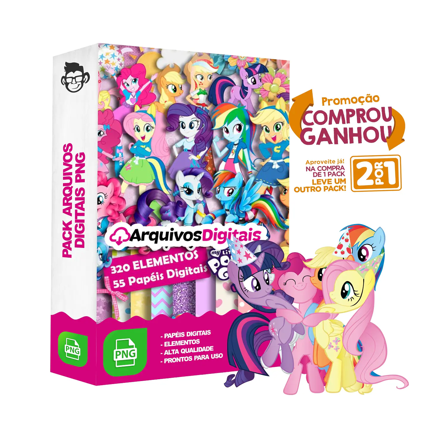Kit Digital My Little Pony sem fundo Png 1