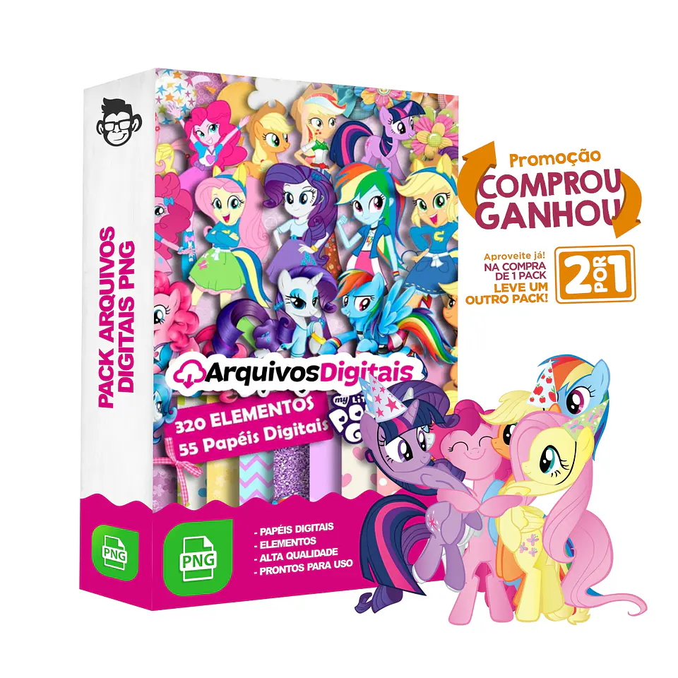 Kit Digital My Little Pony sem fundo Png 1