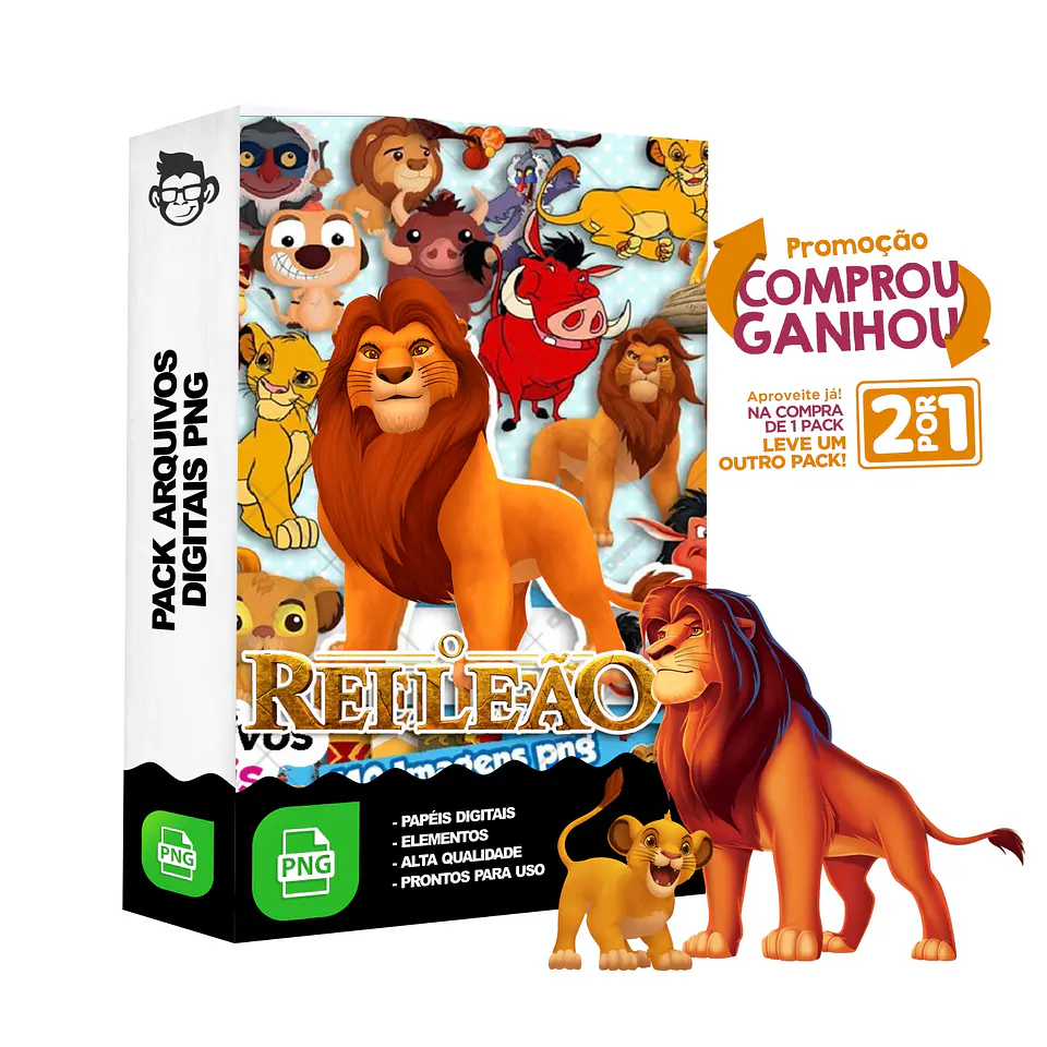 Kit Digital Rei Leão sem fundo Png 1