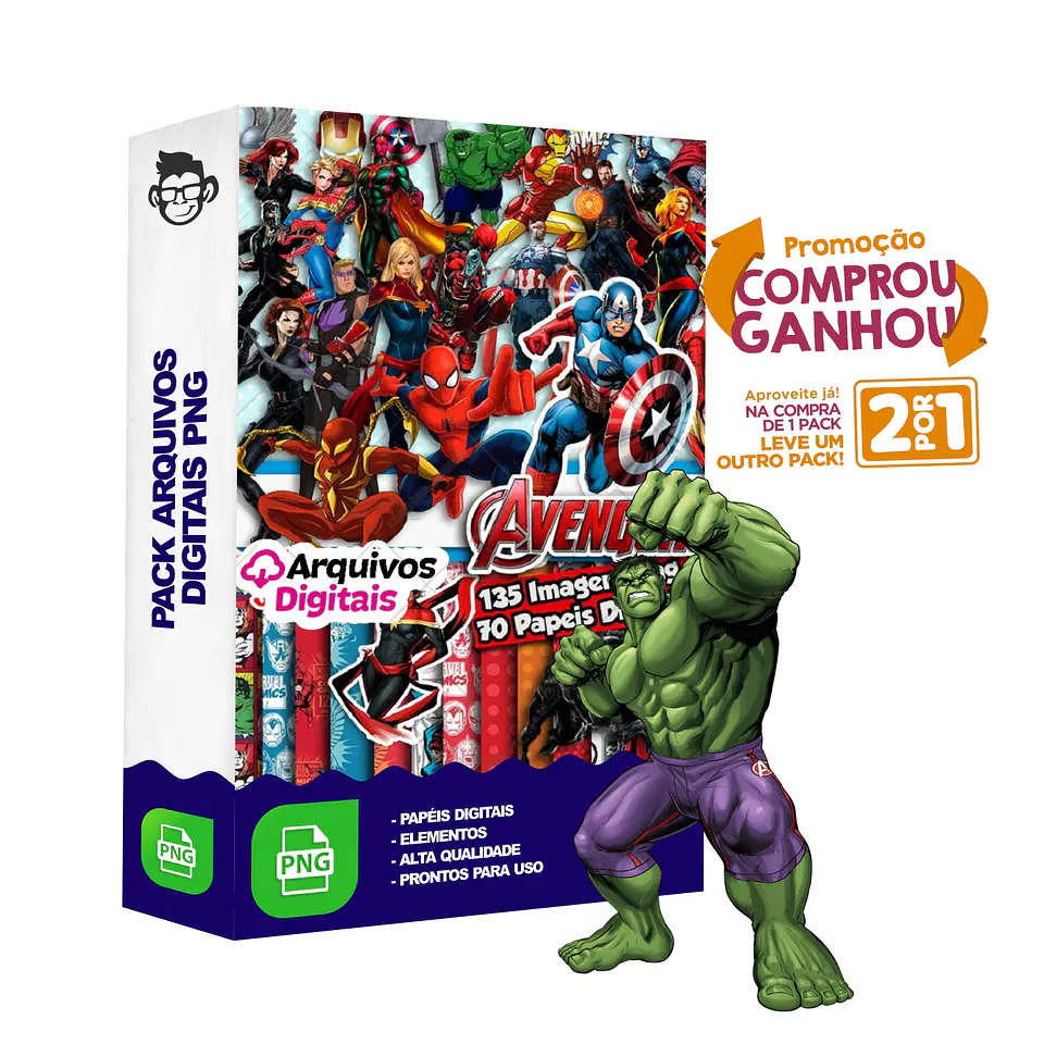 Kit Digital Vingadores Marvel sem fundo Png 1