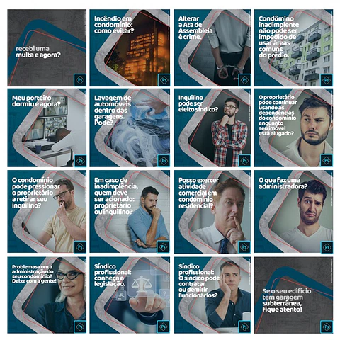 130 Artes Mídias Sociais Administradores de Condominio Editáveis Photoshop