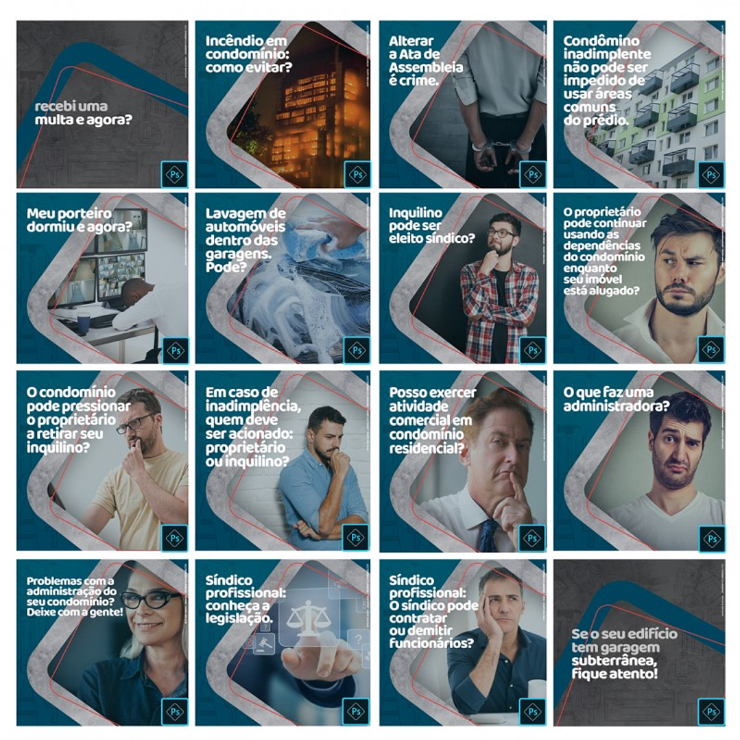 130 Artes Mídias Sociais Administradores de Condominio Editáveis Photoshop 1