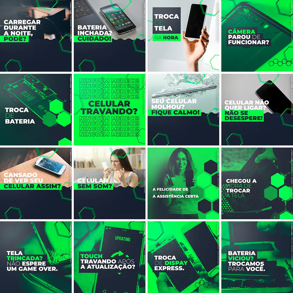 160 Artes Mídias Sociais Assistencia Tecnica Celular Editáveis Photoshop 4