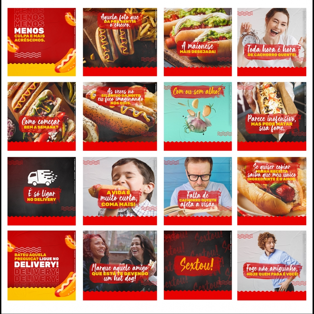 130 Artes Mídias Sociais Cachorro Quente Hot Dog Editáveis Photoshop 2