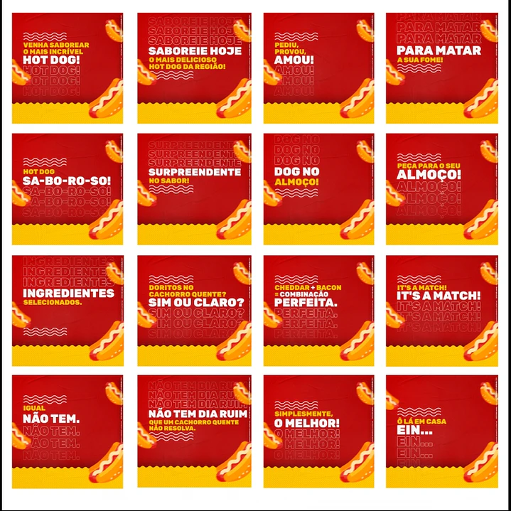 130 Artes Mídias Sociais Cachorro Quente Hot Dog Editáveis Photoshop 3