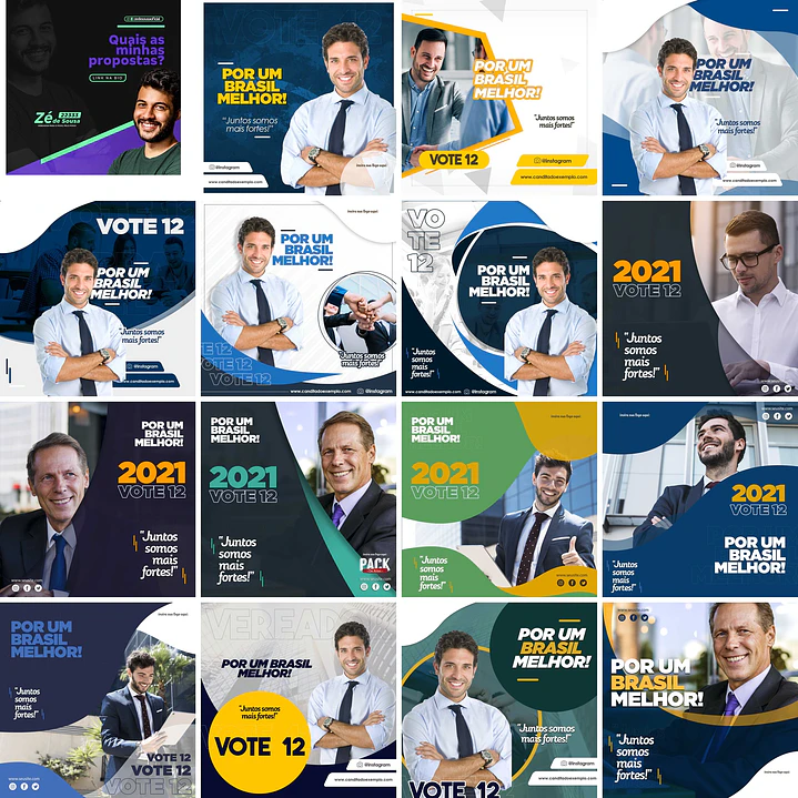 50 Artes Mídias Sociais Campanha Eleitoral Politica Editáveis Photoshop 3