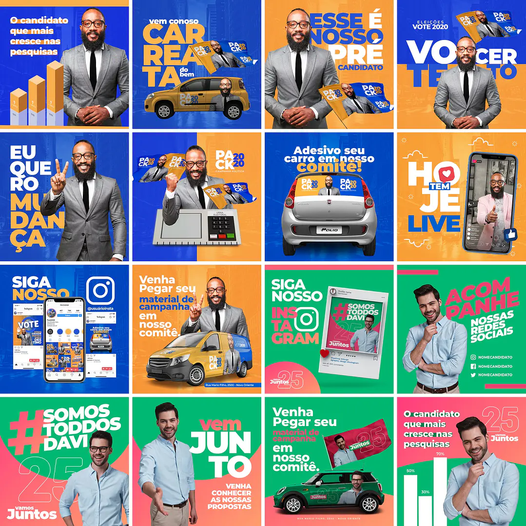 70 Artes Mídias Sociais Campanha Politica Eleitoral Editáveis Photoshop 1