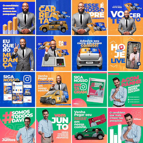 70 Artes Mídias Sociais Campanha Politica Eleitoral Editáveis Photoshop