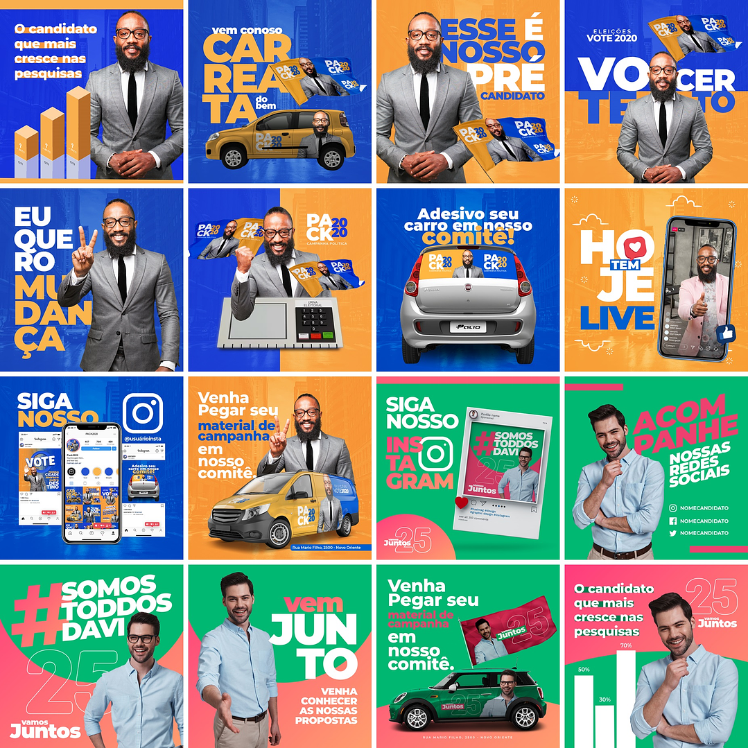 70 Artes Mídias Sociais Campanha Politica Eleitoral Editáveis Photoshop 1