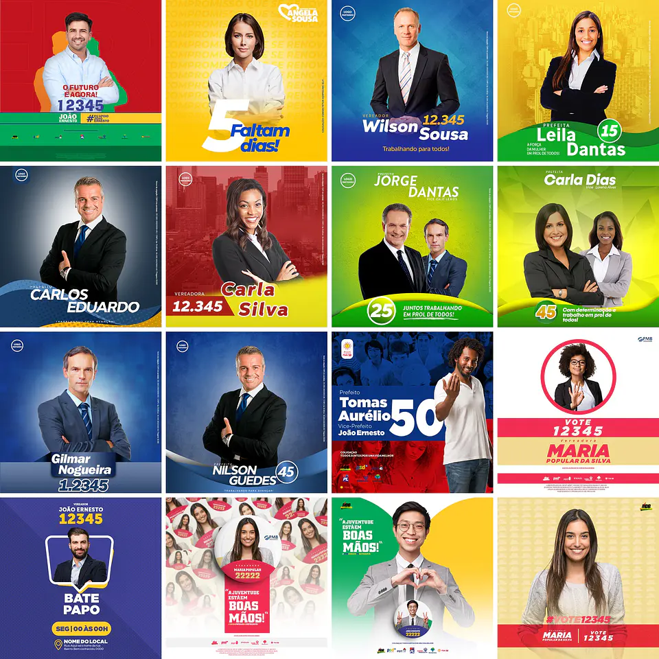 70 Artes Mídias Sociais Campanha Politica Eleitoral Editáveis Photoshop 3