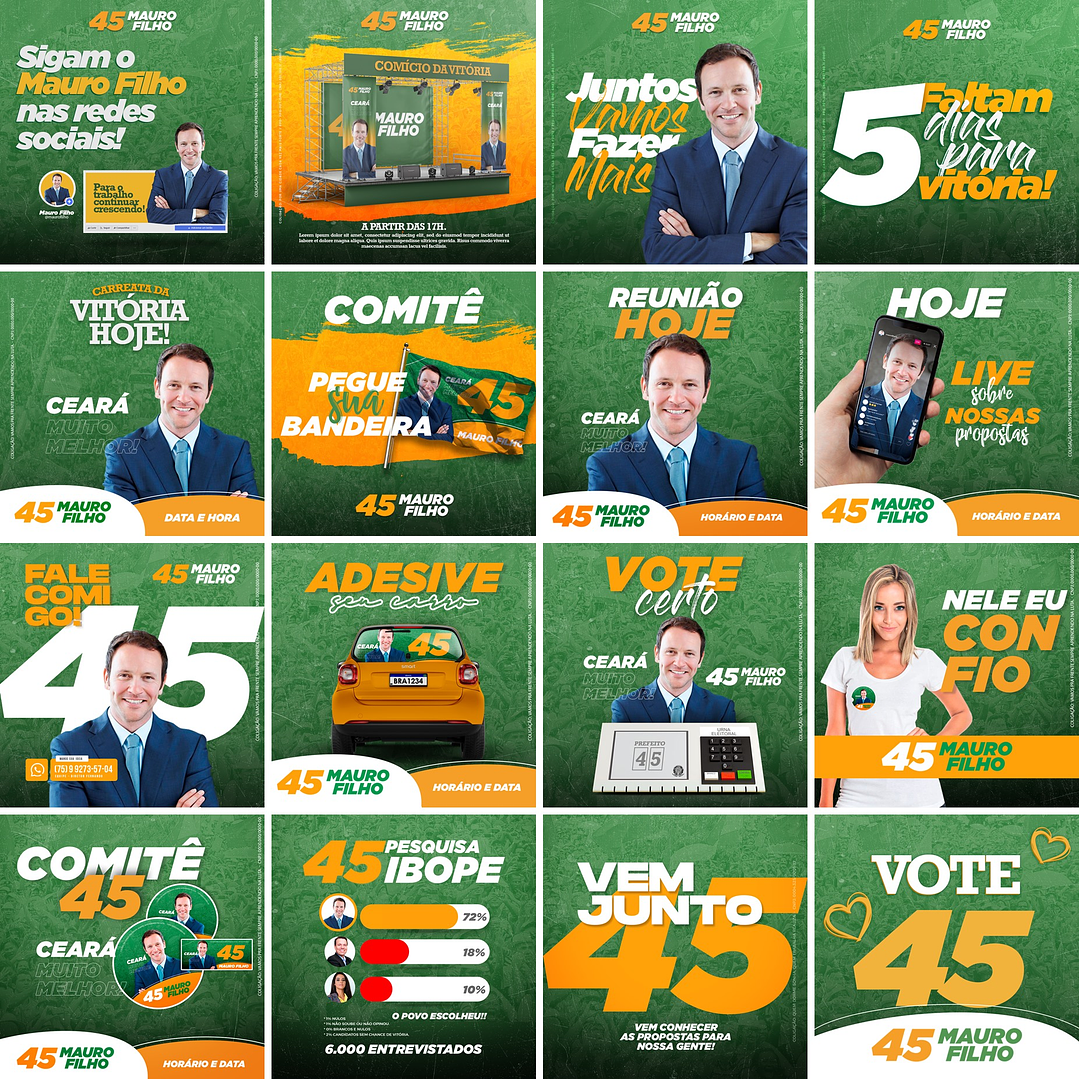 80 Artes Mídias Sociais Campanha Politica Eleitoral Editáveis Photoshop 1