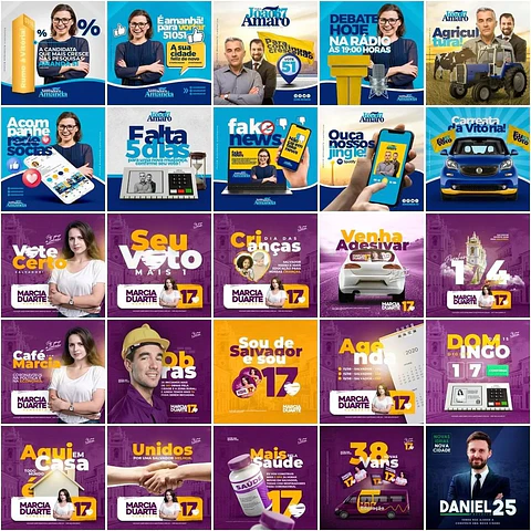 180 Artes Mídias Sociais Campanha Politica Eleitoral Editáveis Photoshop