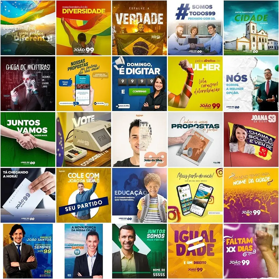 180 Artes Mídias Sociais Campanha Politica Eleitoral Editáveis Photoshop 3