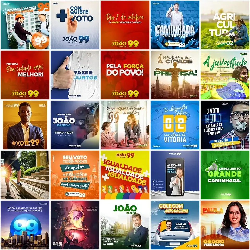 180 Artes Mídias Sociais Campanha Politica Eleitoral Editáveis Photoshop 4
