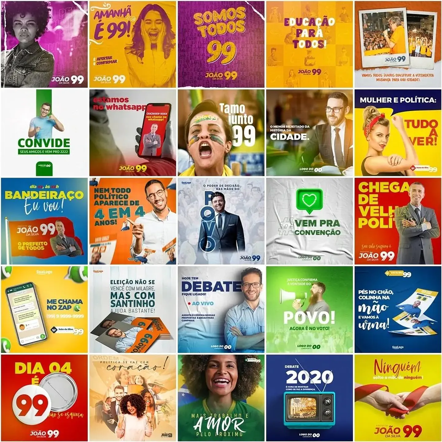 180 Artes Mídias Sociais Campanha Politica Eleitoral Editáveis Photoshop 5