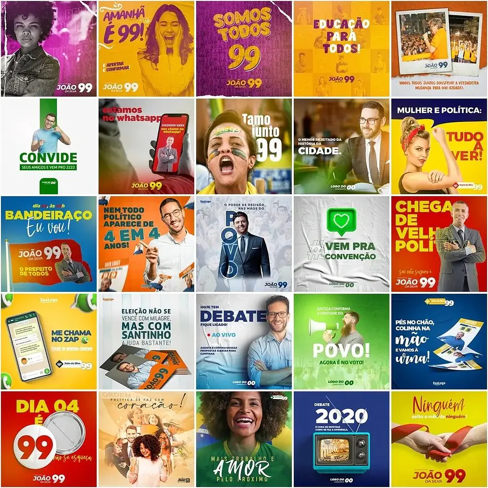 180 Artes Mídias Sociais Campanha Politica Eleitoral Editáveis Photoshop 5