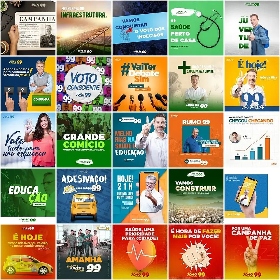 180 Artes Mídias Sociais Campanha Politica Eleitoral Editáveis Photoshop 6