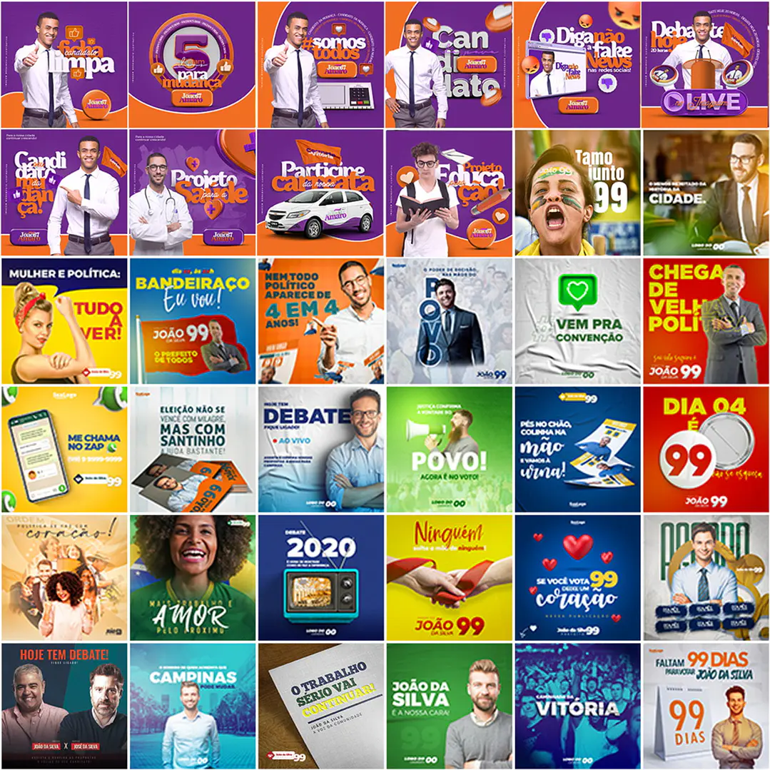 400 Artes Mídias Sociais Campanha Politica Eleitoral Editáveis Photoshop 2