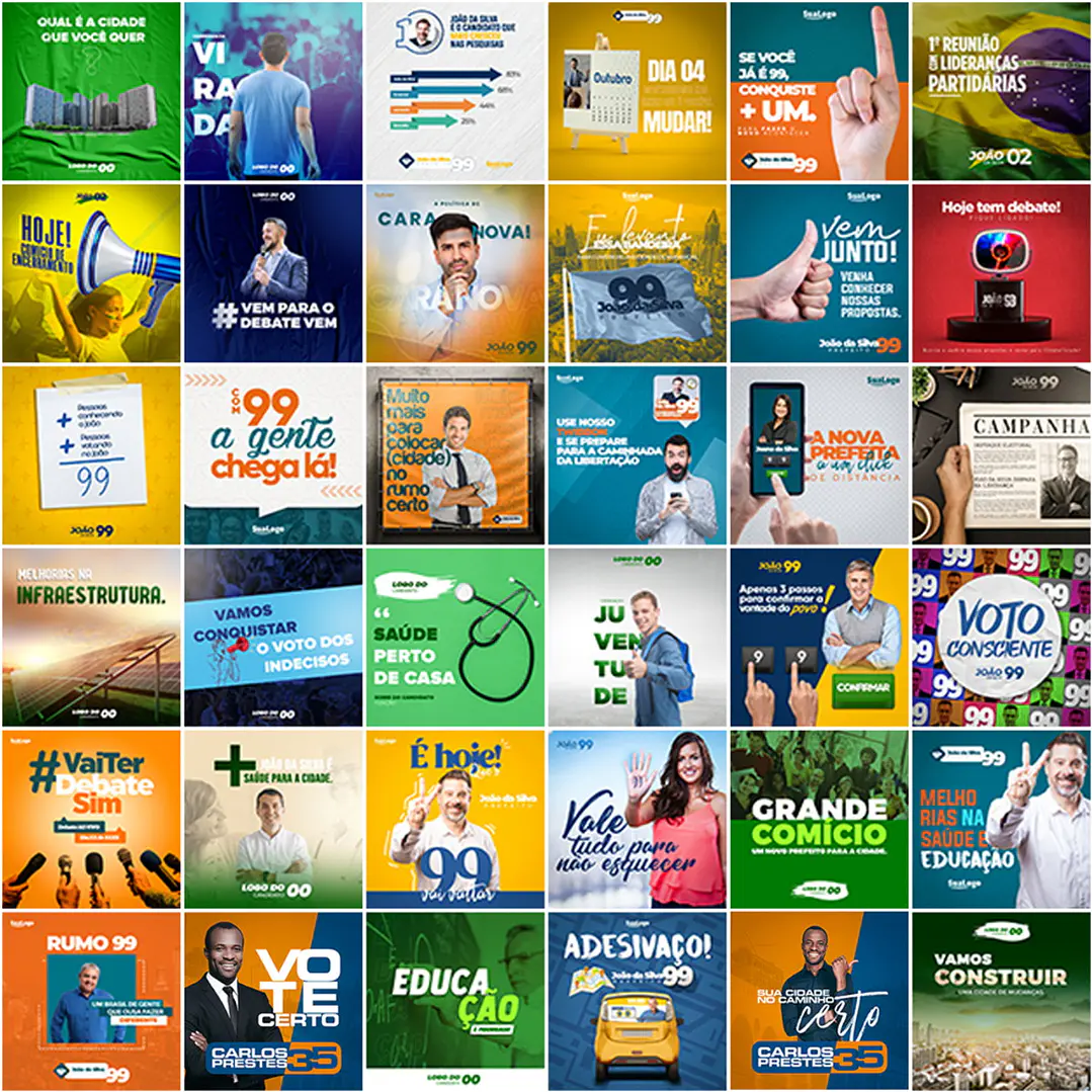 400 Artes Mídias Sociais Campanha Politica Eleitoral Editáveis Photoshop 4