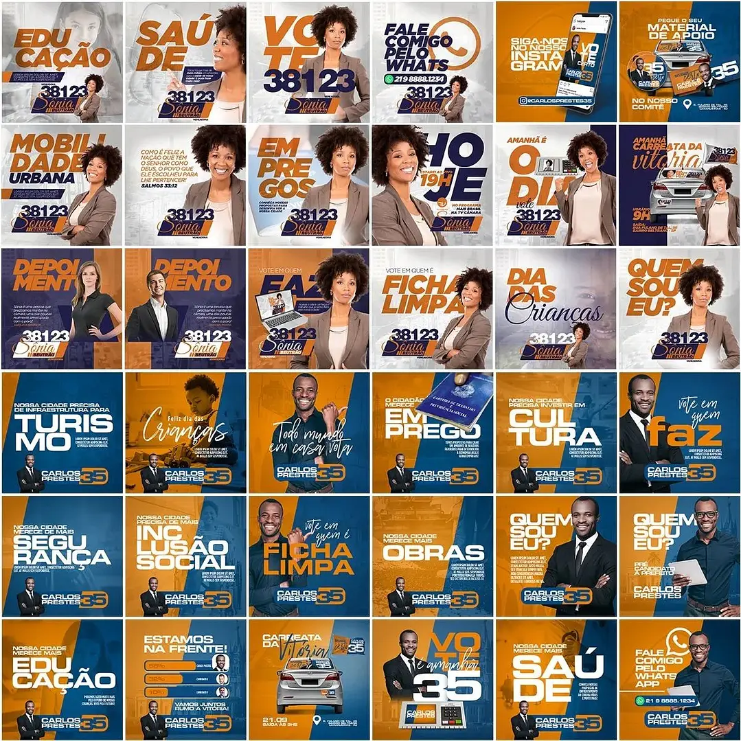 400 Artes Mídias Sociais Campanha Politica Eleitoral Editáveis Photoshop 5