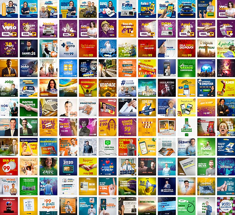 1000 Artes Mídias Sociais Campanha Politica Eleitoral Editáveis Photoshop
