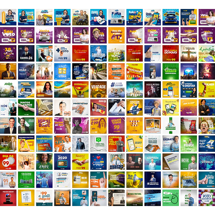 1000 Artes Mídias Sociais Campanha Politica Eleitoral Editáveis Photoshop 1