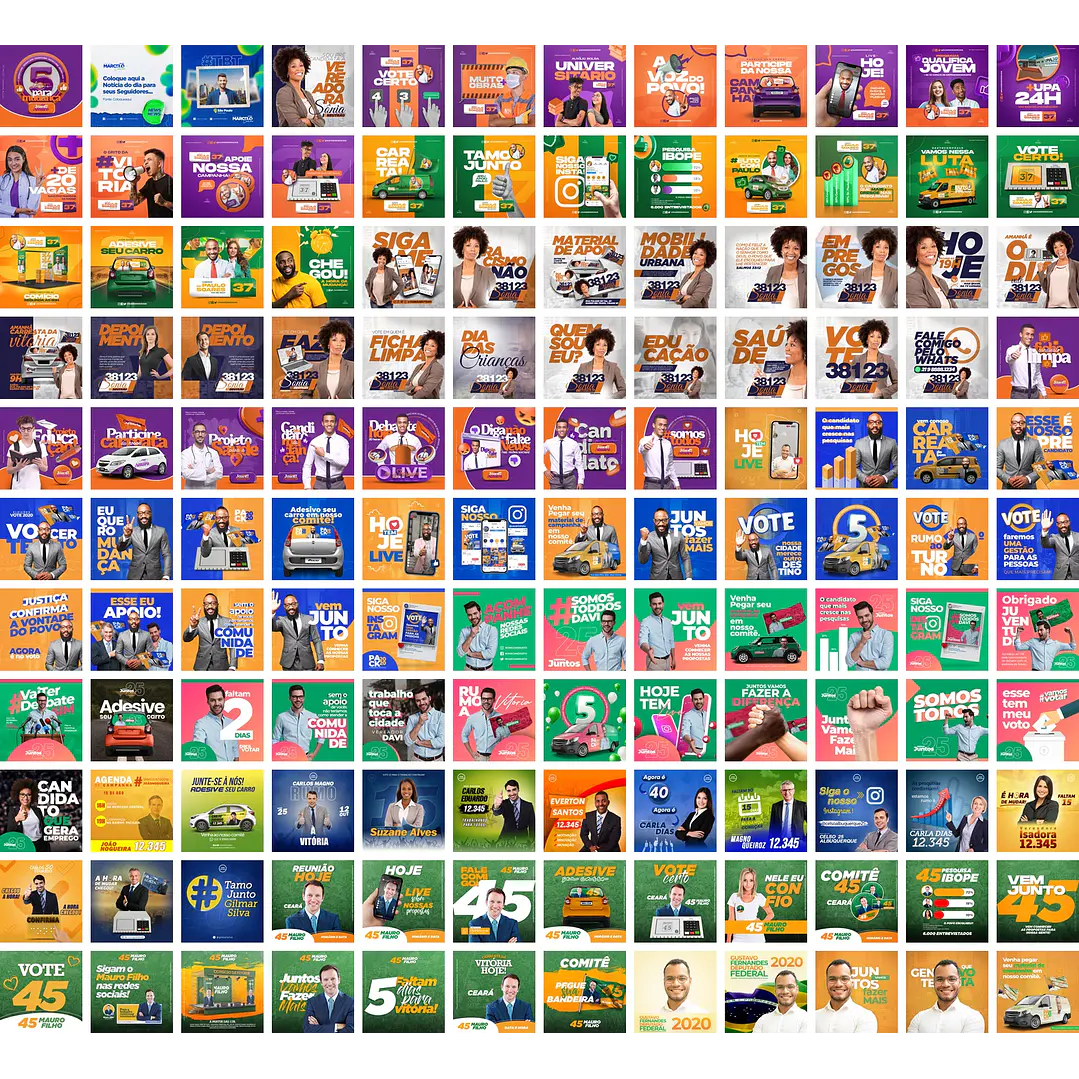 1000 Artes Mídias Sociais Campanha Politica Eleitoral Editáveis Photoshop 2