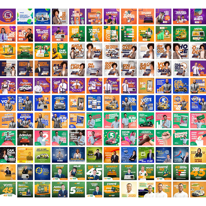 1000 Artes Mídias Sociais Campanha Politica Eleitoral Editáveis Photoshop 2