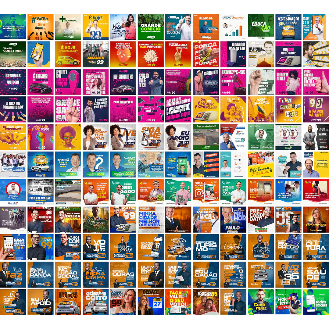 1000 Artes Mídias Sociais Campanha Politica Eleitoral Editáveis Photoshop 3