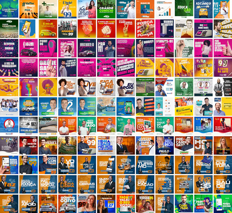 1000 Artes Mídias Sociais Campanha Politica Eleitoral Editáveis Photoshop 3